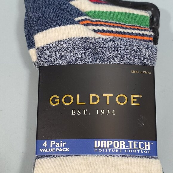 GoldToe Vapor-Tech Men's Rugby 4 Pack 6-12.5 Gold Toe - Picture 2 of 7